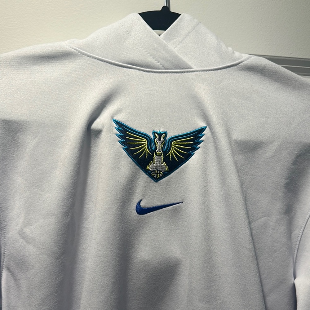 Nike Women's White Sweatshirt with Embroidered Logo